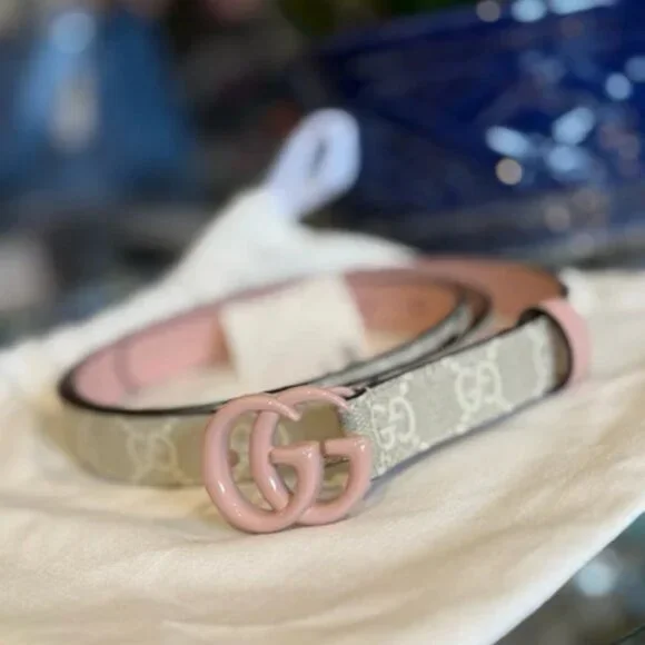 Gucci Leather Marmont Belt Pink Strap 1 1/2\